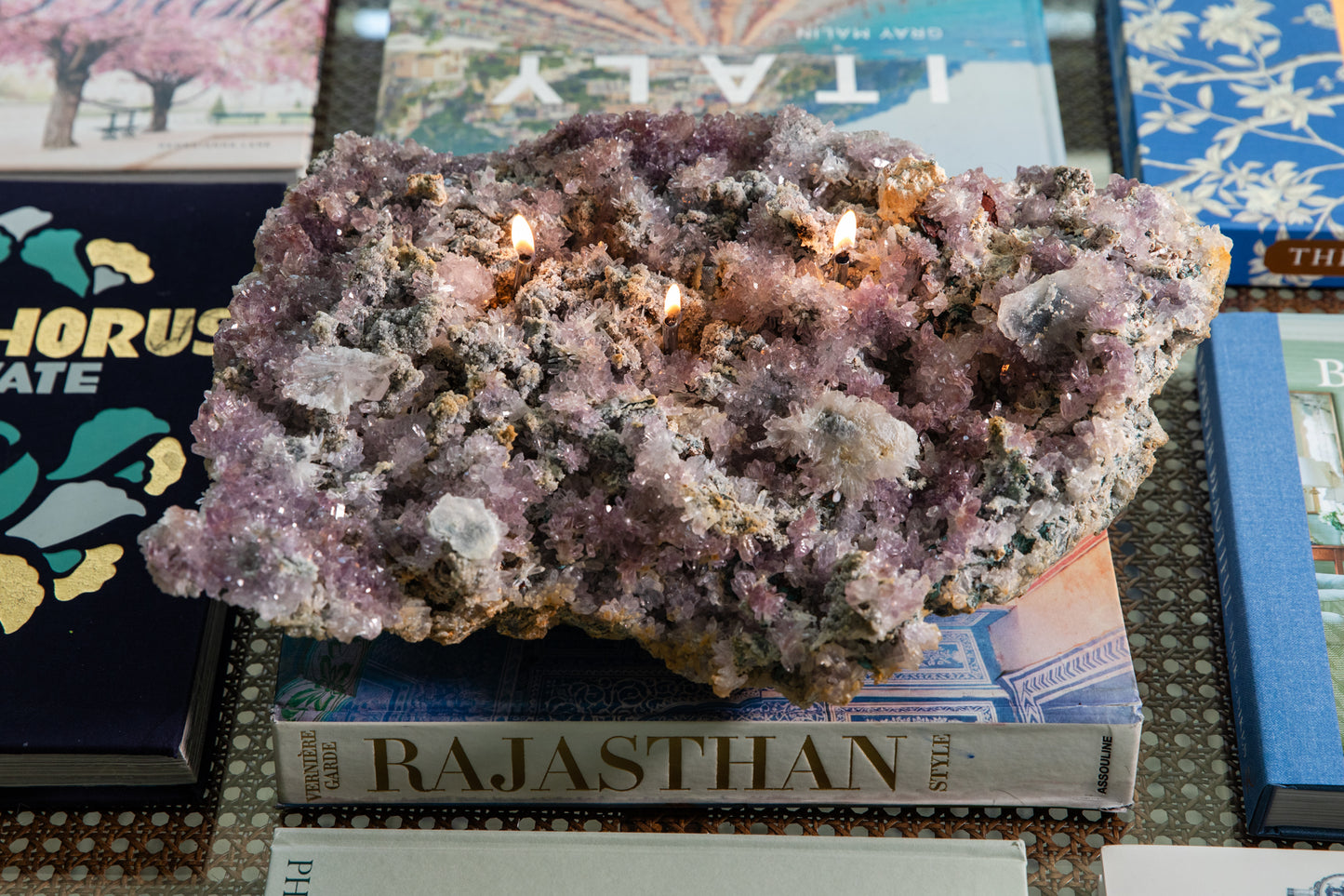 Amethyst Flower Oil Candle (3 wicks)