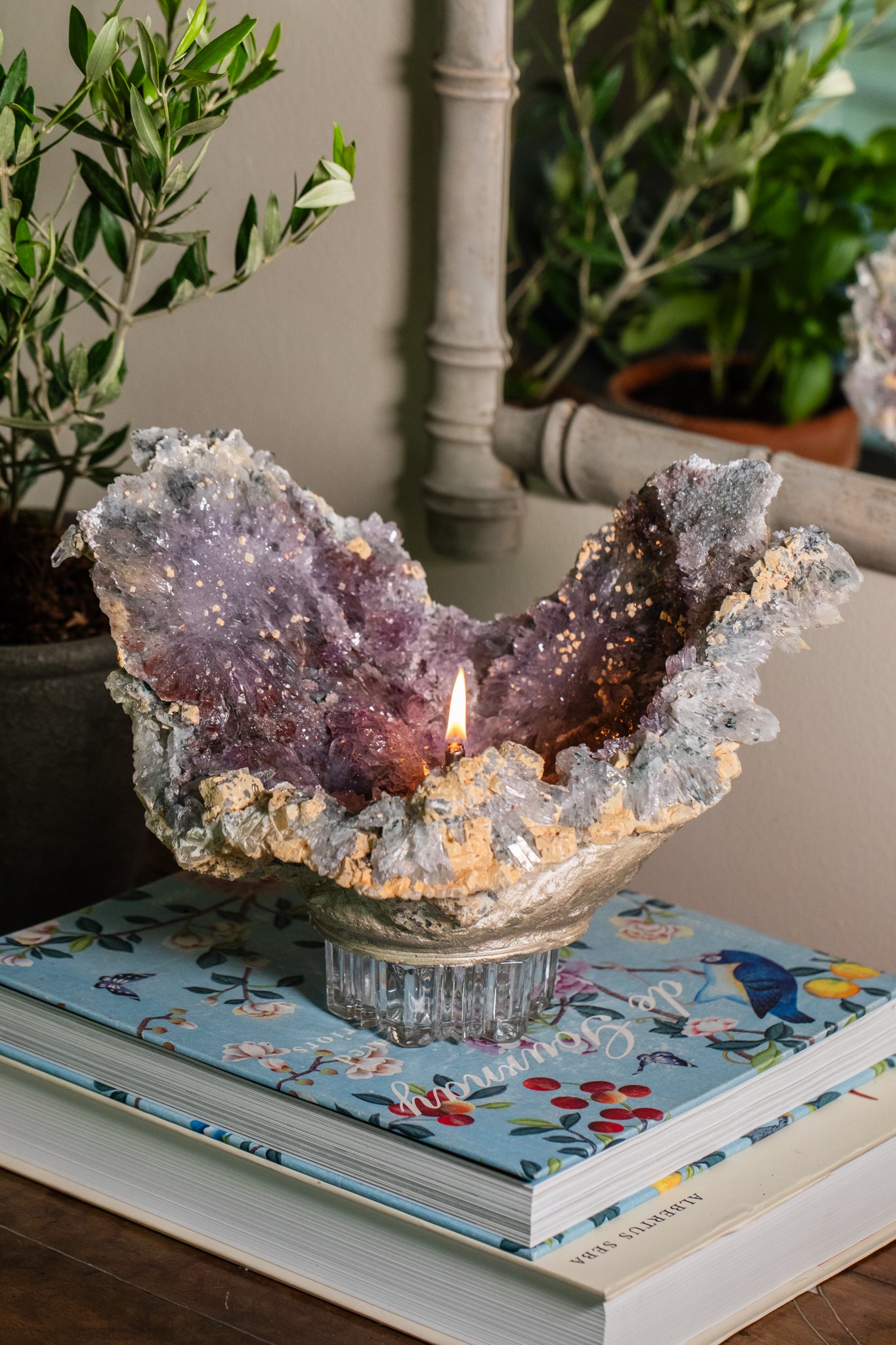 Amethyst Flower Oil Candle