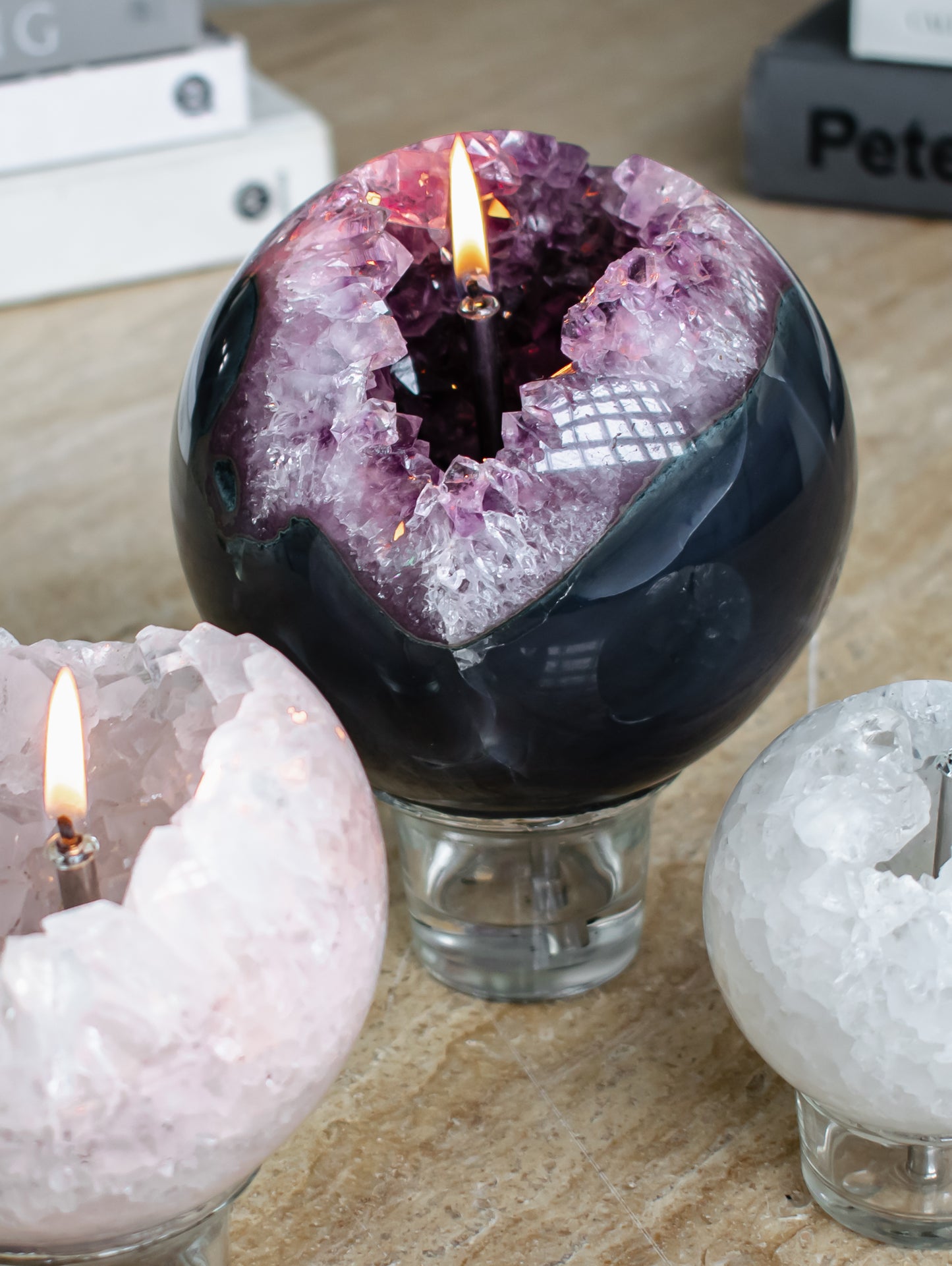 Amethyst Sphere Oil Candle