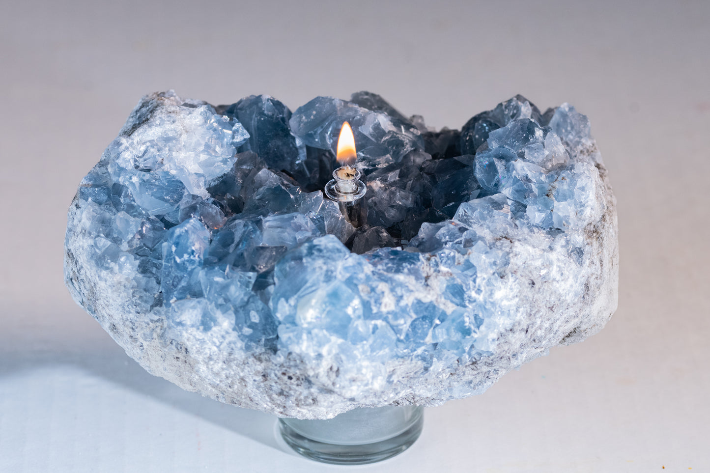 Celestite Cluster Oil Candle