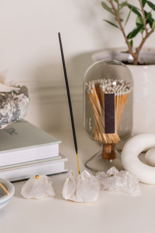 Crystal Quartz Cluster Incense Holder