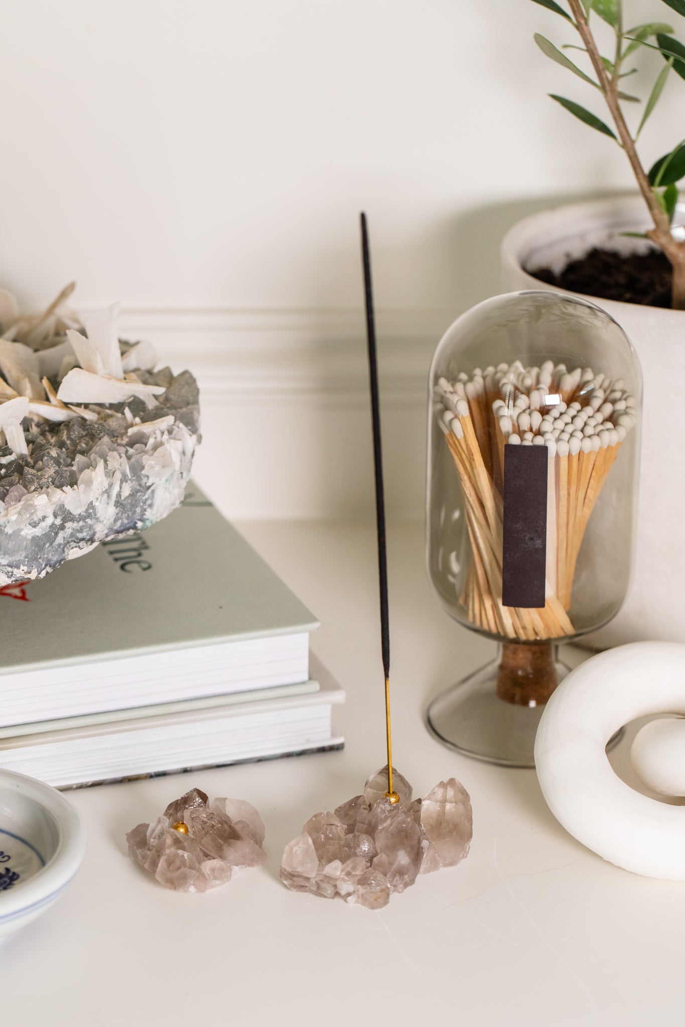 Smoky Quartz Cluster Incense Holder