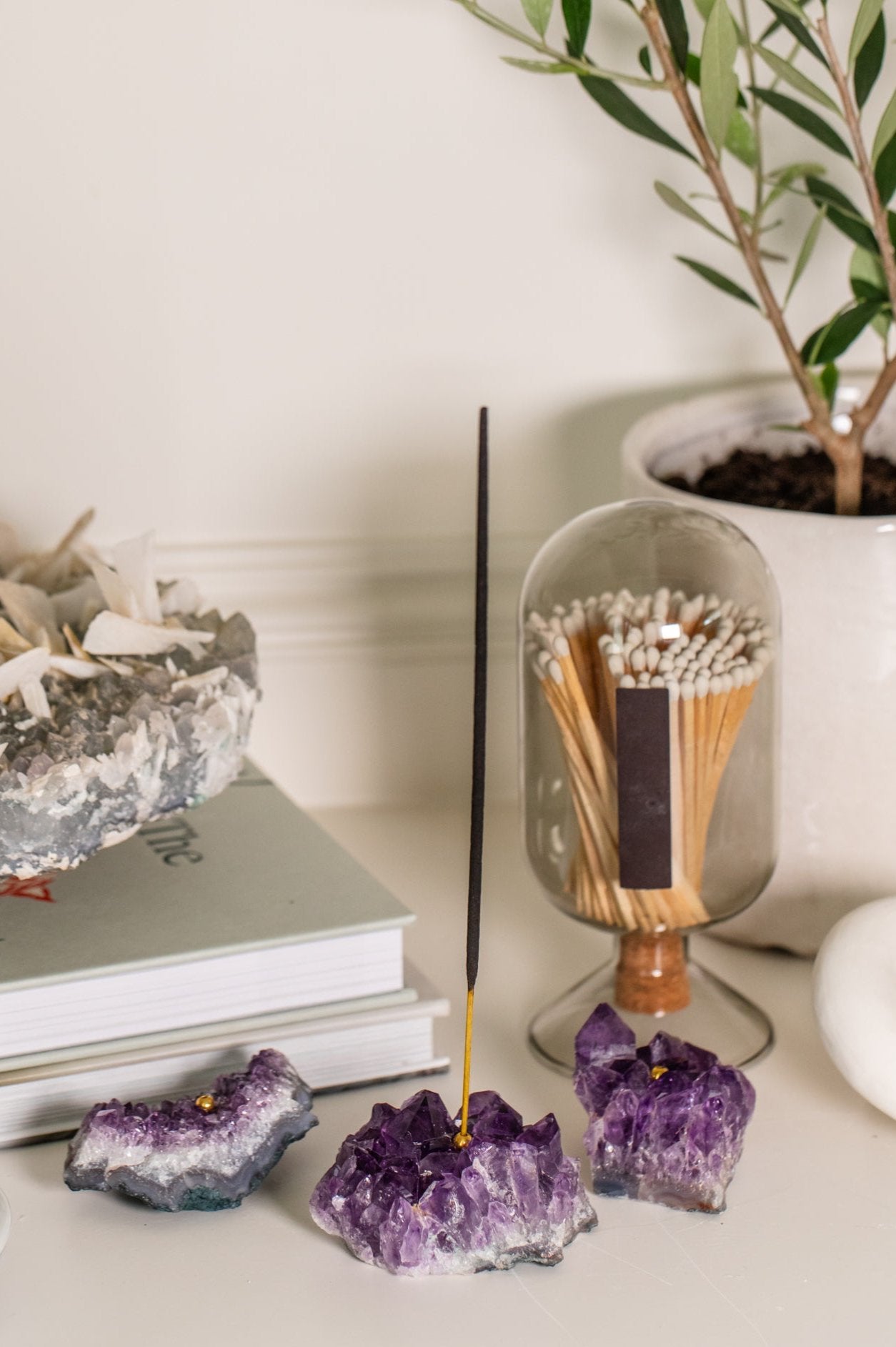 Amethyst Cluster Incense Holder