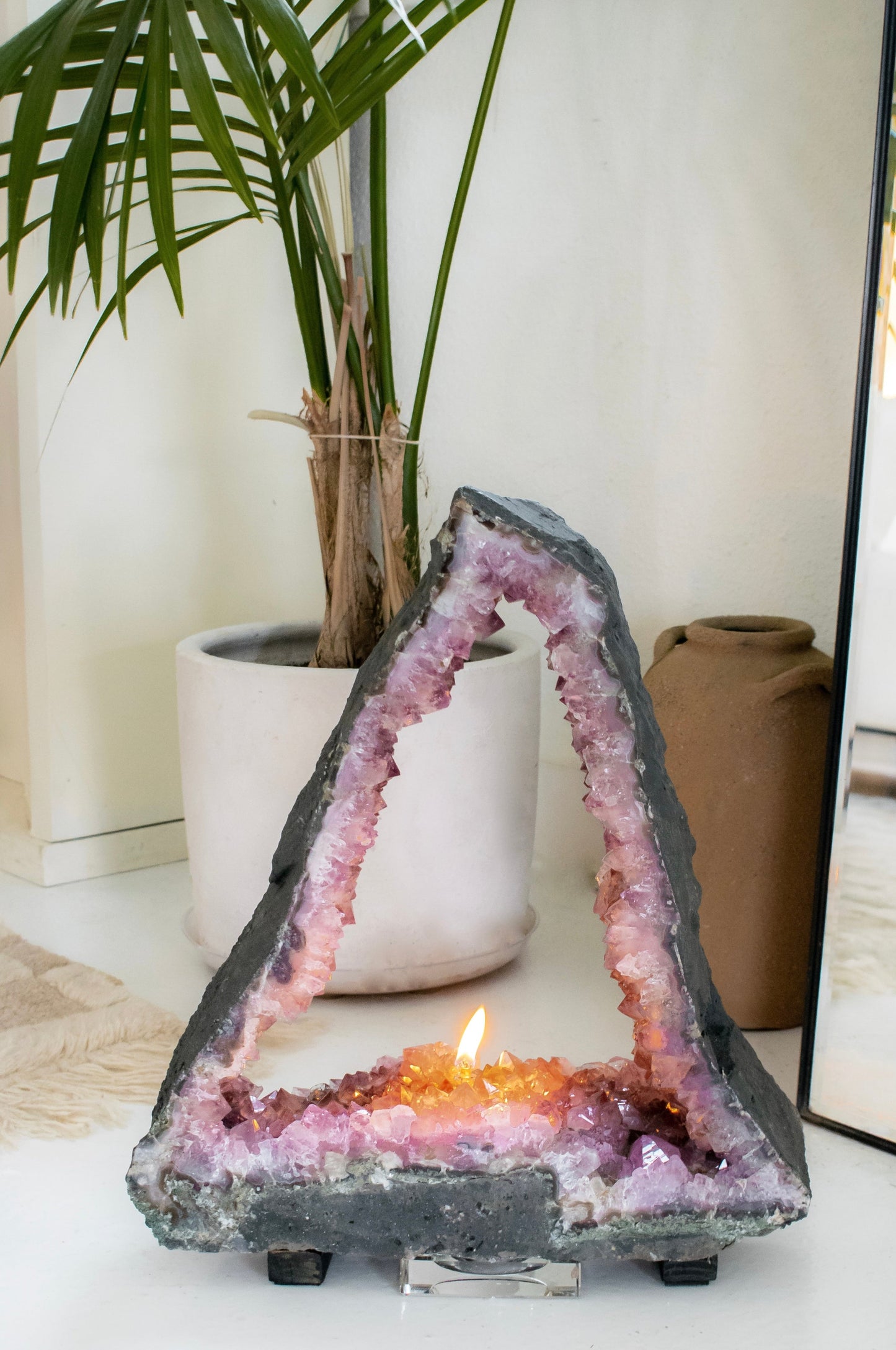 Amethyst Cathedral Window Oil Candle