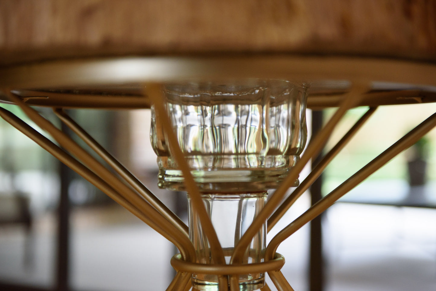 Petrified Wood Candle Side Table