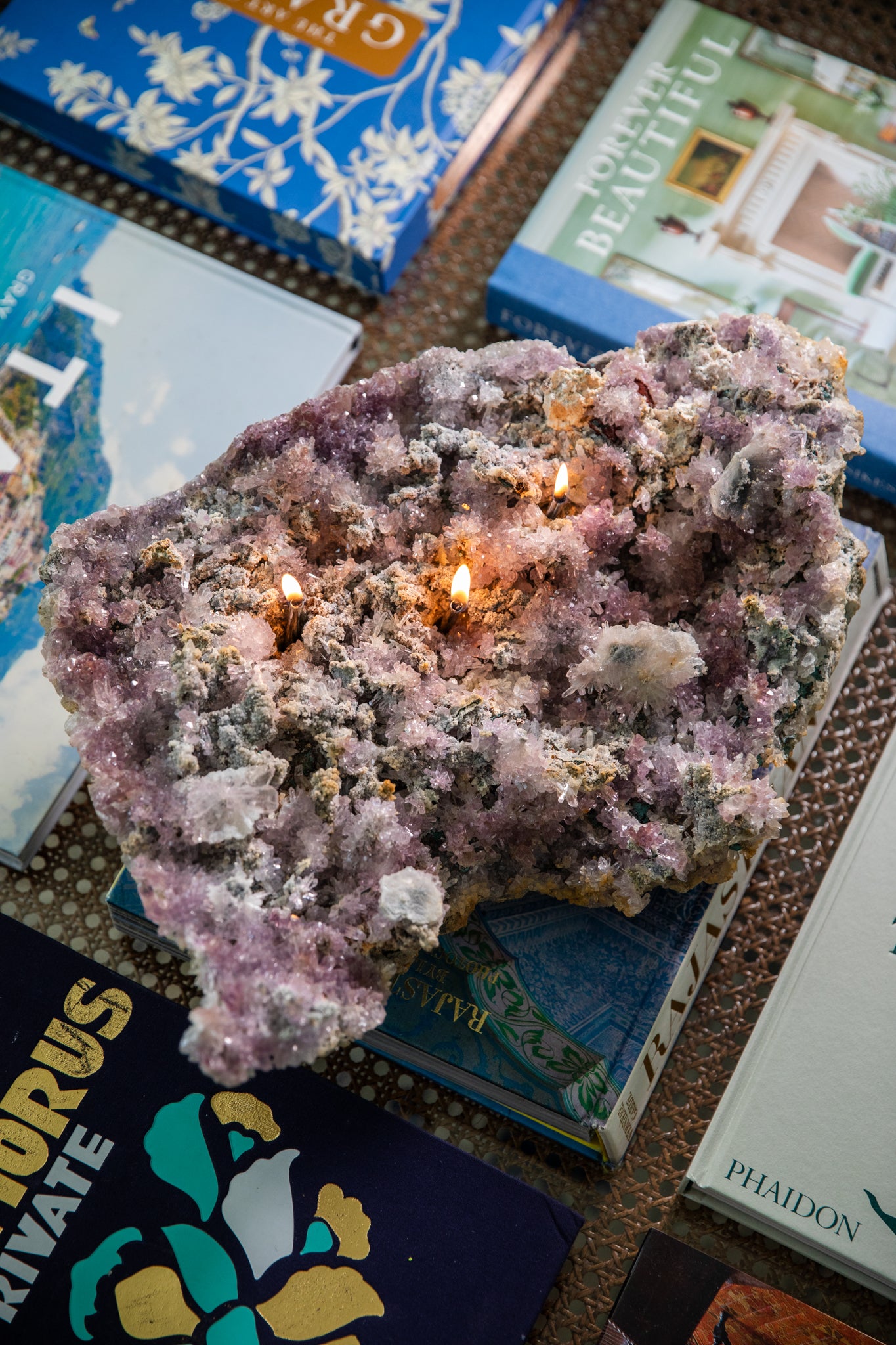 Amethyst Flower Oil Candle (3 wicks)