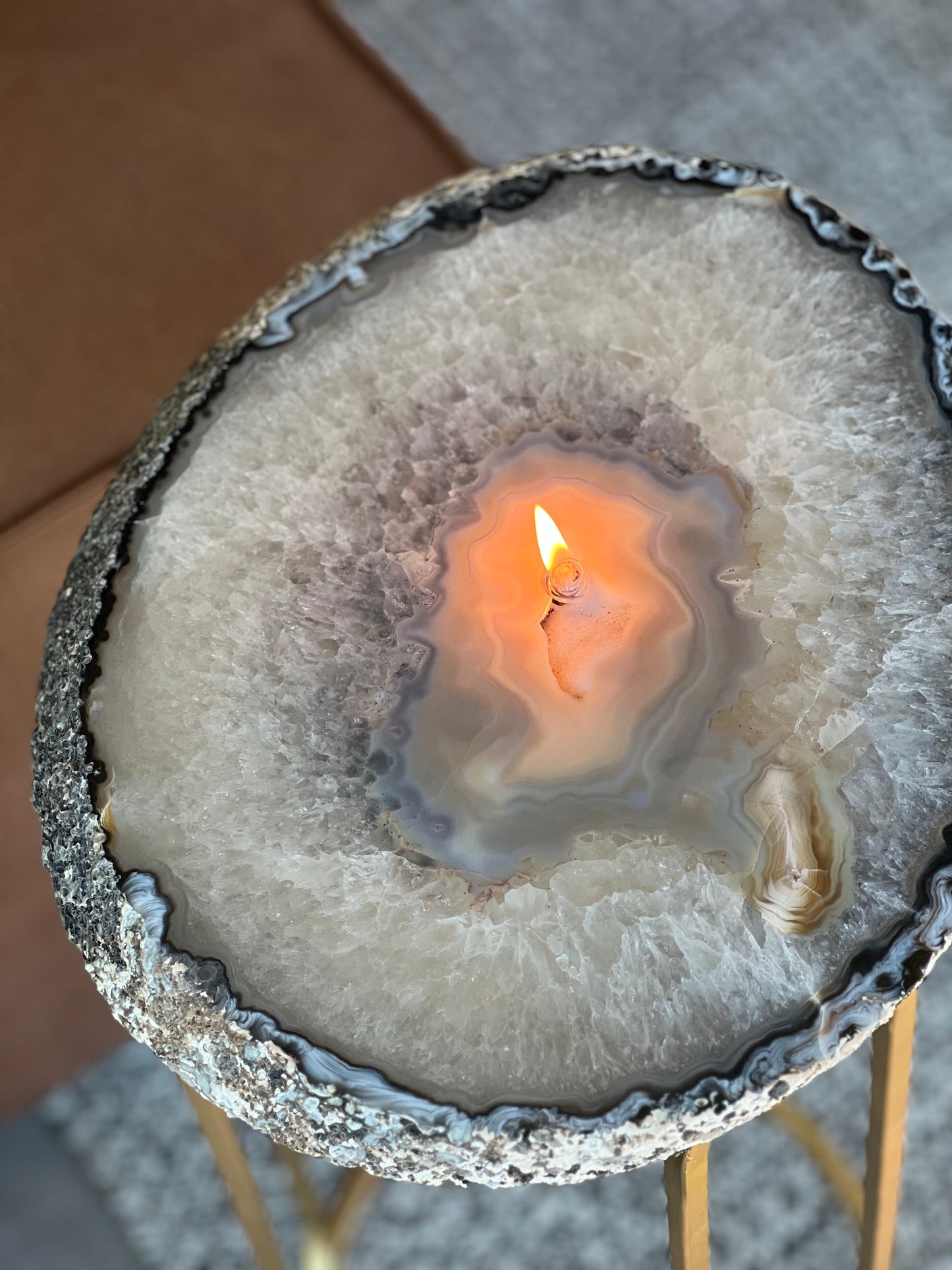 Agate Candle Side Table