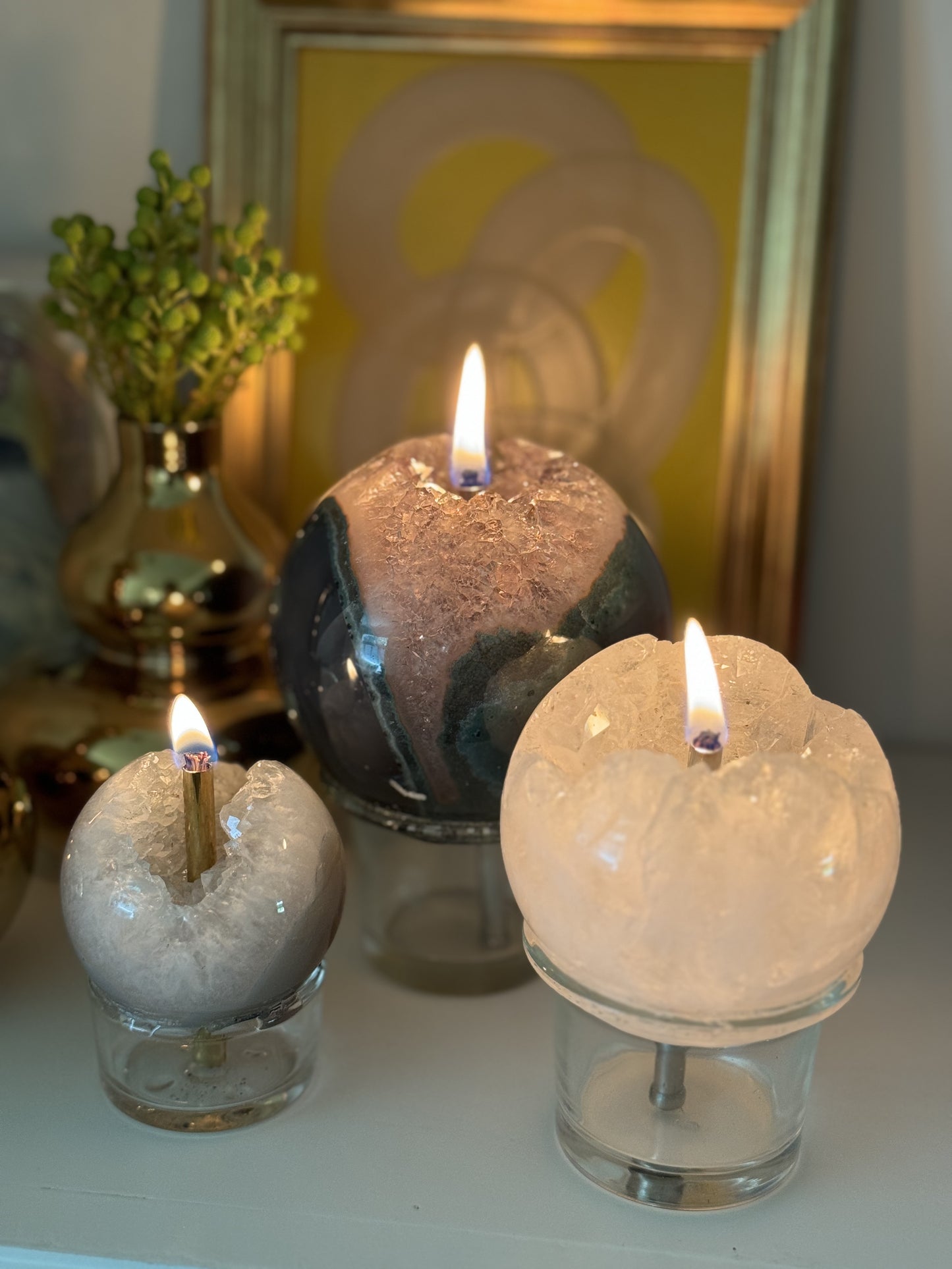 Amethyst Sphere Oil Candle