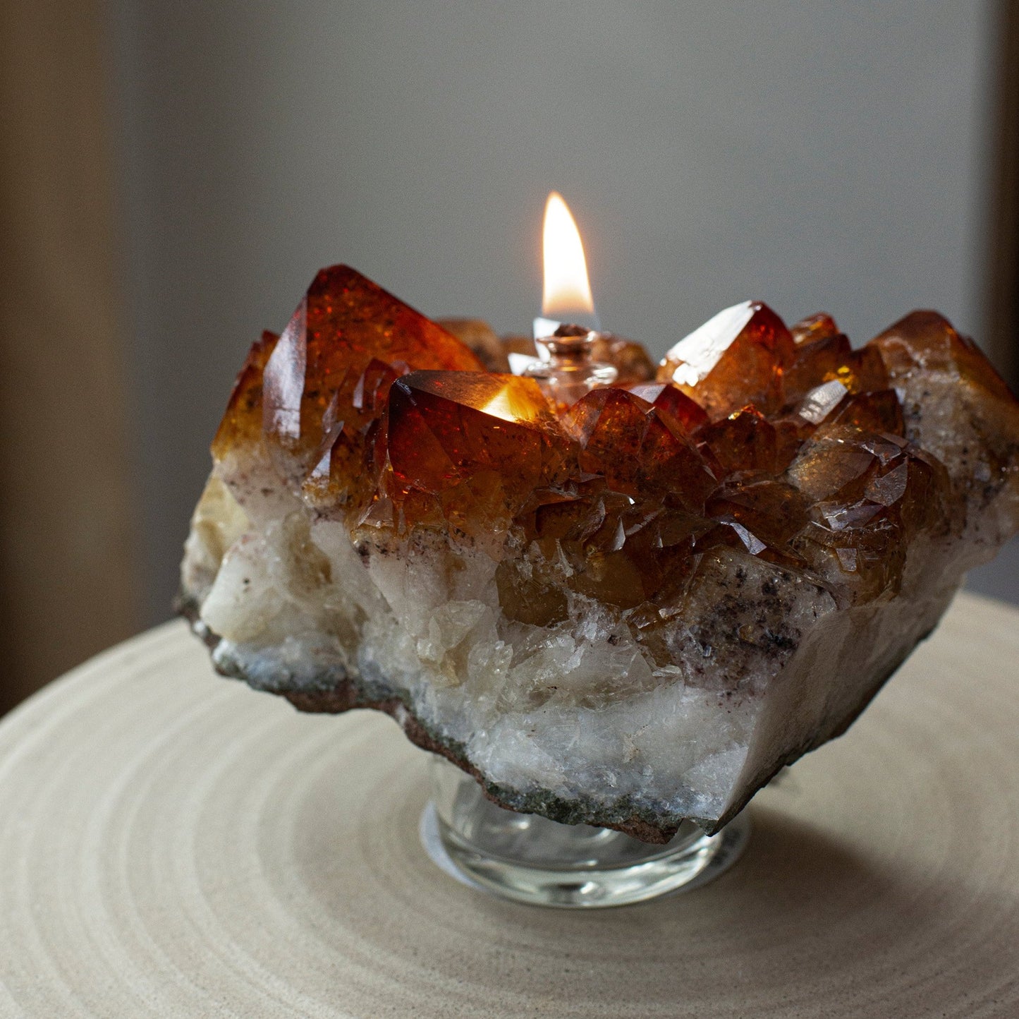 Citrine Cluster Oil Candle