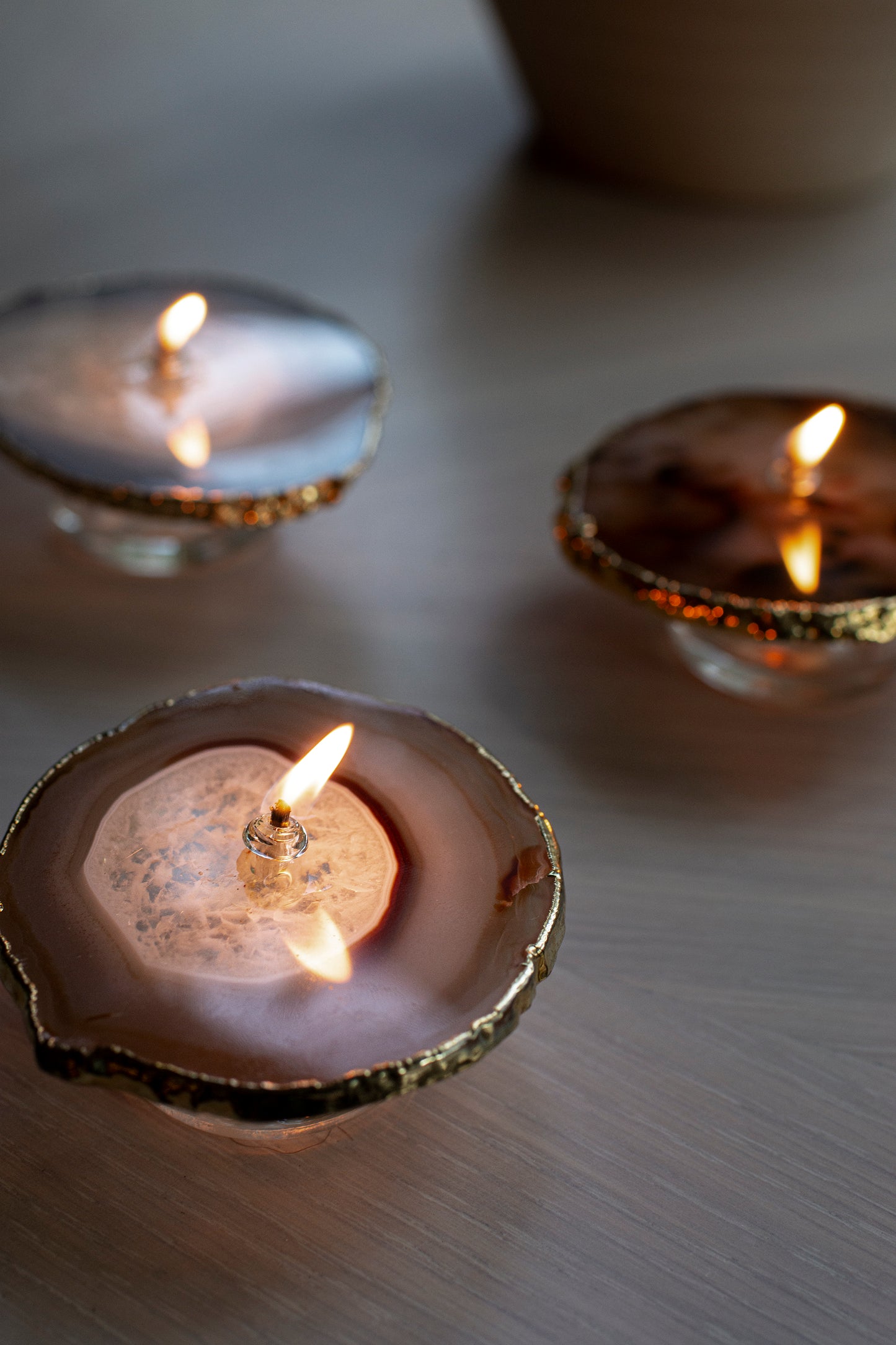 Mini Foil Agate Slice Oil Candle