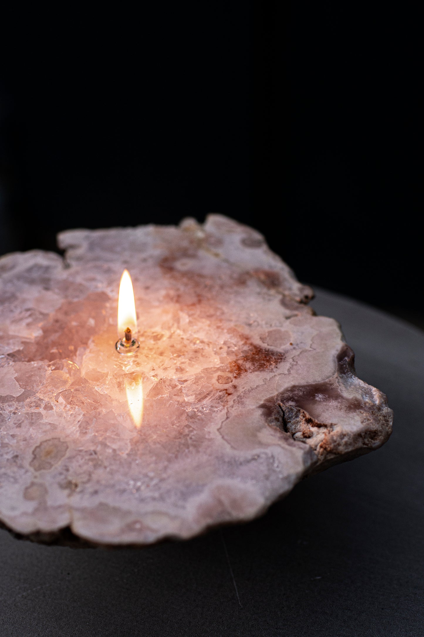 Pink Amethyst Slab Oil Candle