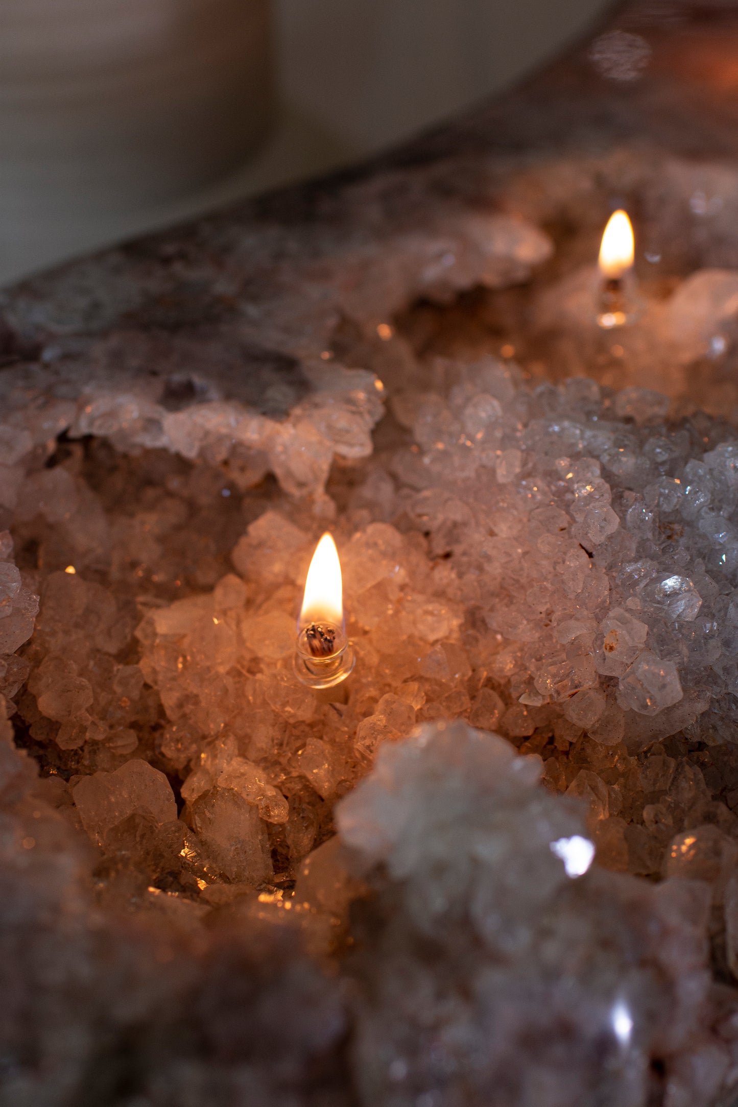 Pink Amethyst Oil Candle Centerpiece (3 Wicks)