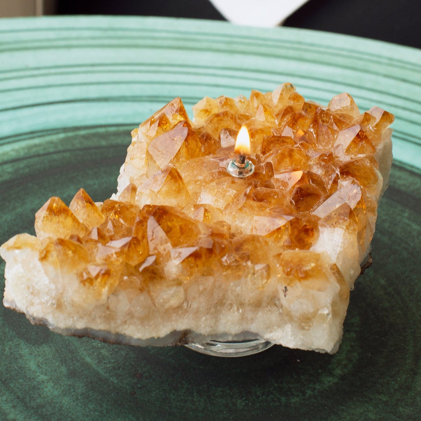 Citrine Cluster Oil Candle