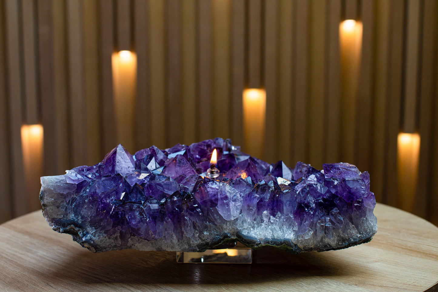 Amethyst Cluster Oil Candle