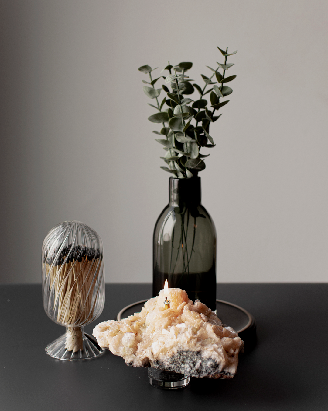 Apophyllite and Stilbite Cluster Oil Candle