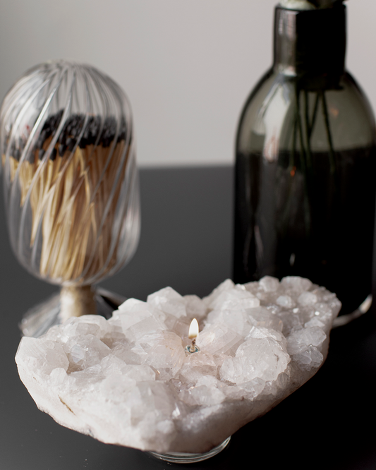 Apophyllite Cluster Oil Candle