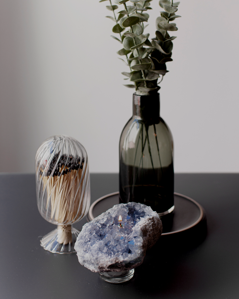 Celestite Cluster Oil Candle