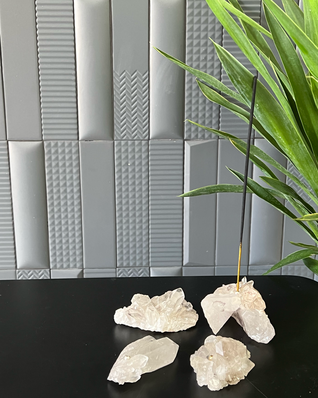 Crystal Quartz Cluster Incense Holder