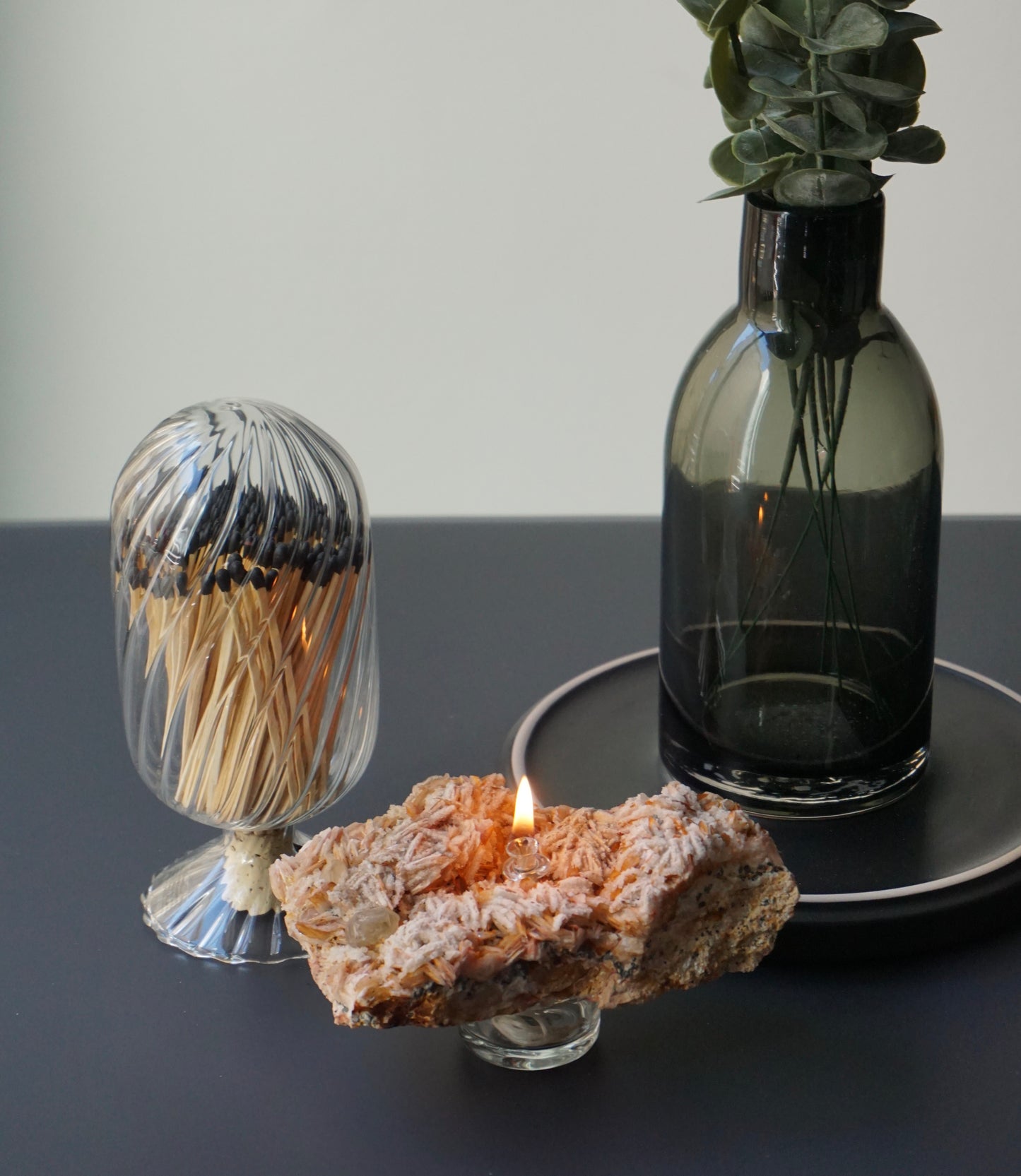Barite on Sericite and Vanadite Specimen Oil Candle