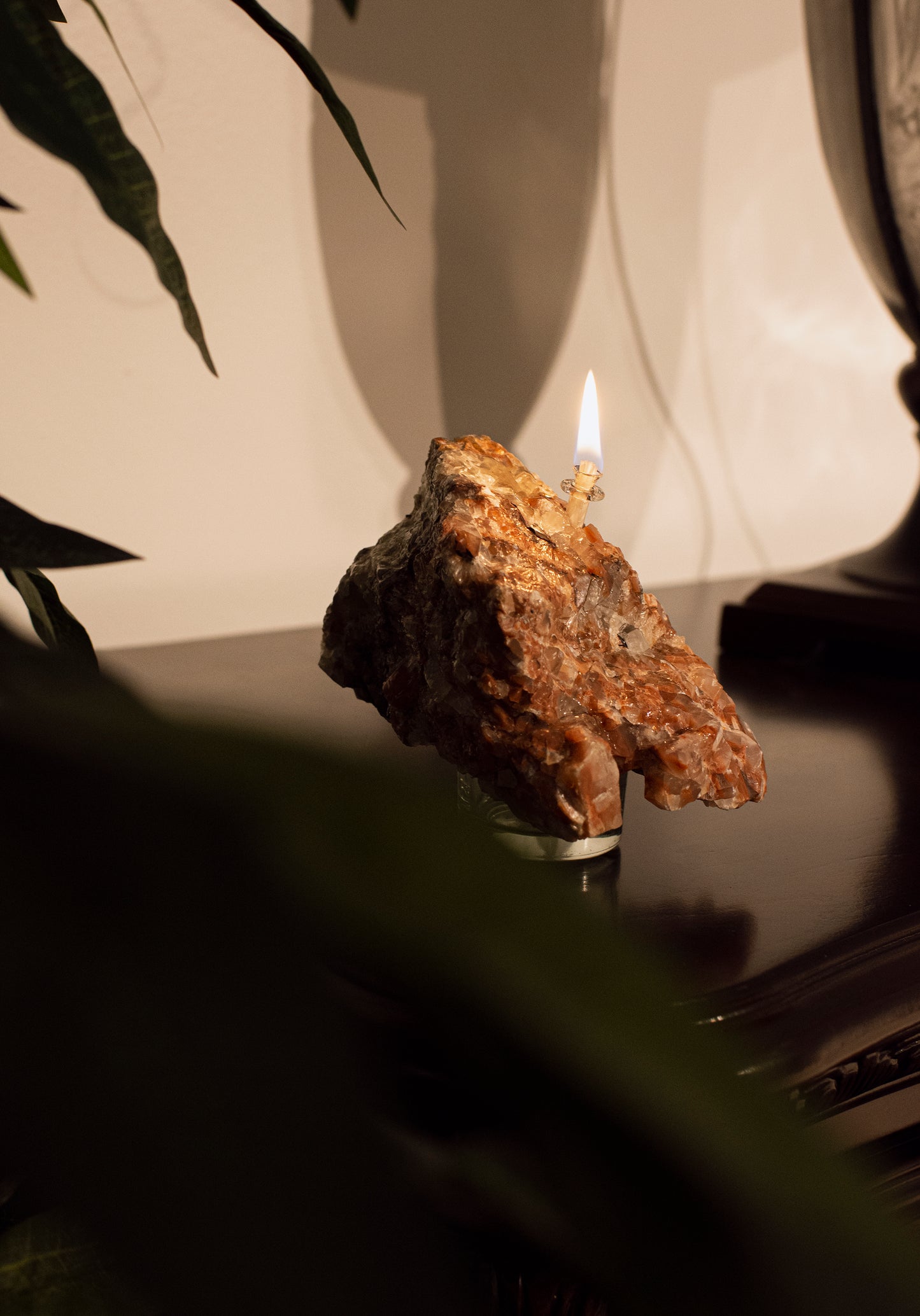 Red Calcite Raw Oil Candle