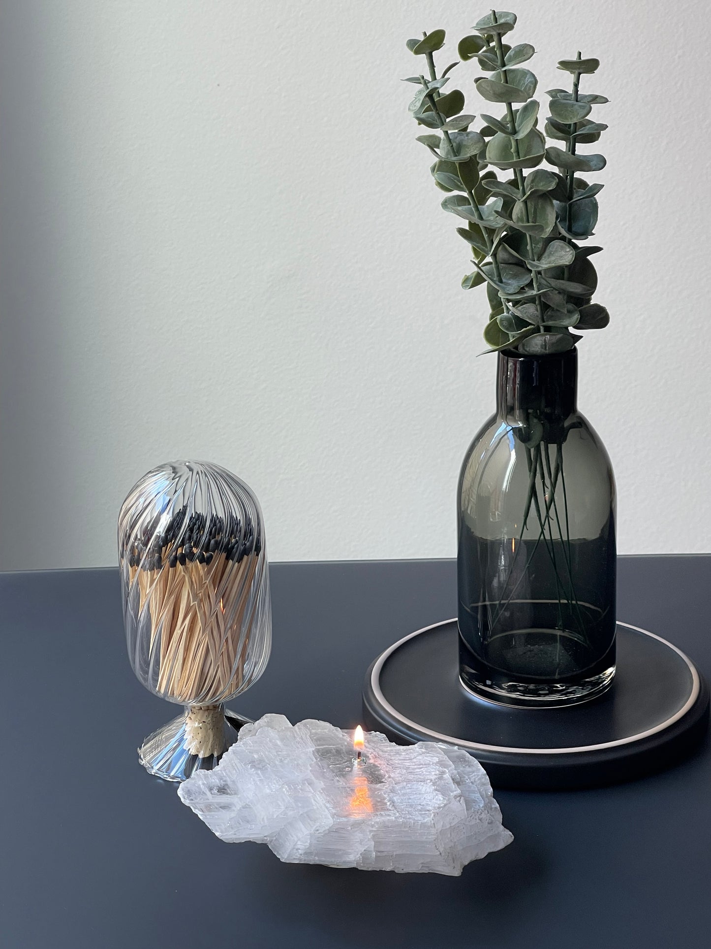 Selenite Raw Slab Oil Candle