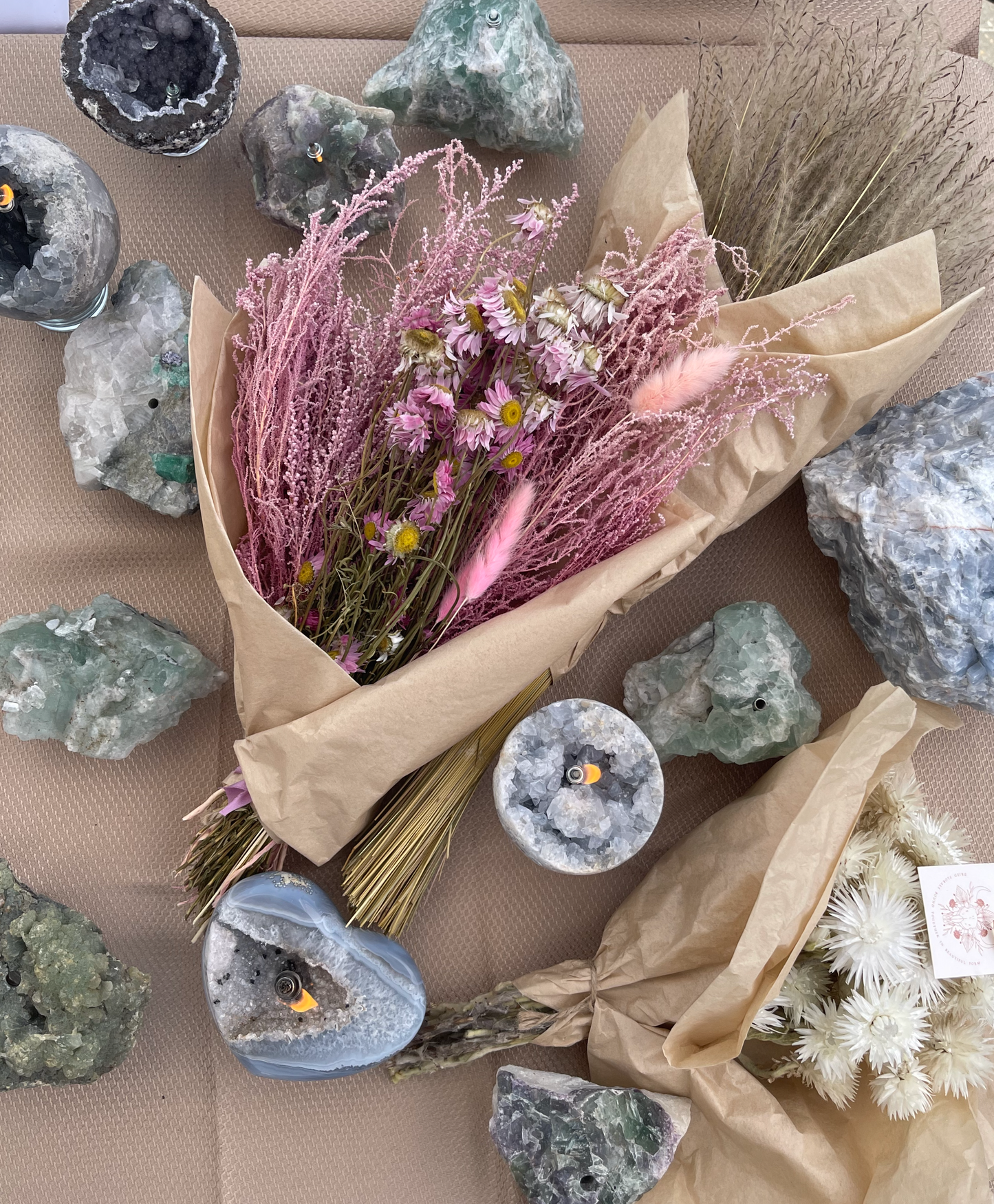 Celestite Sphere Oil Candle