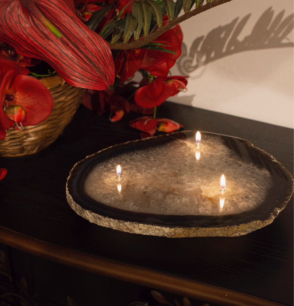 Agate Platter Oil Candle