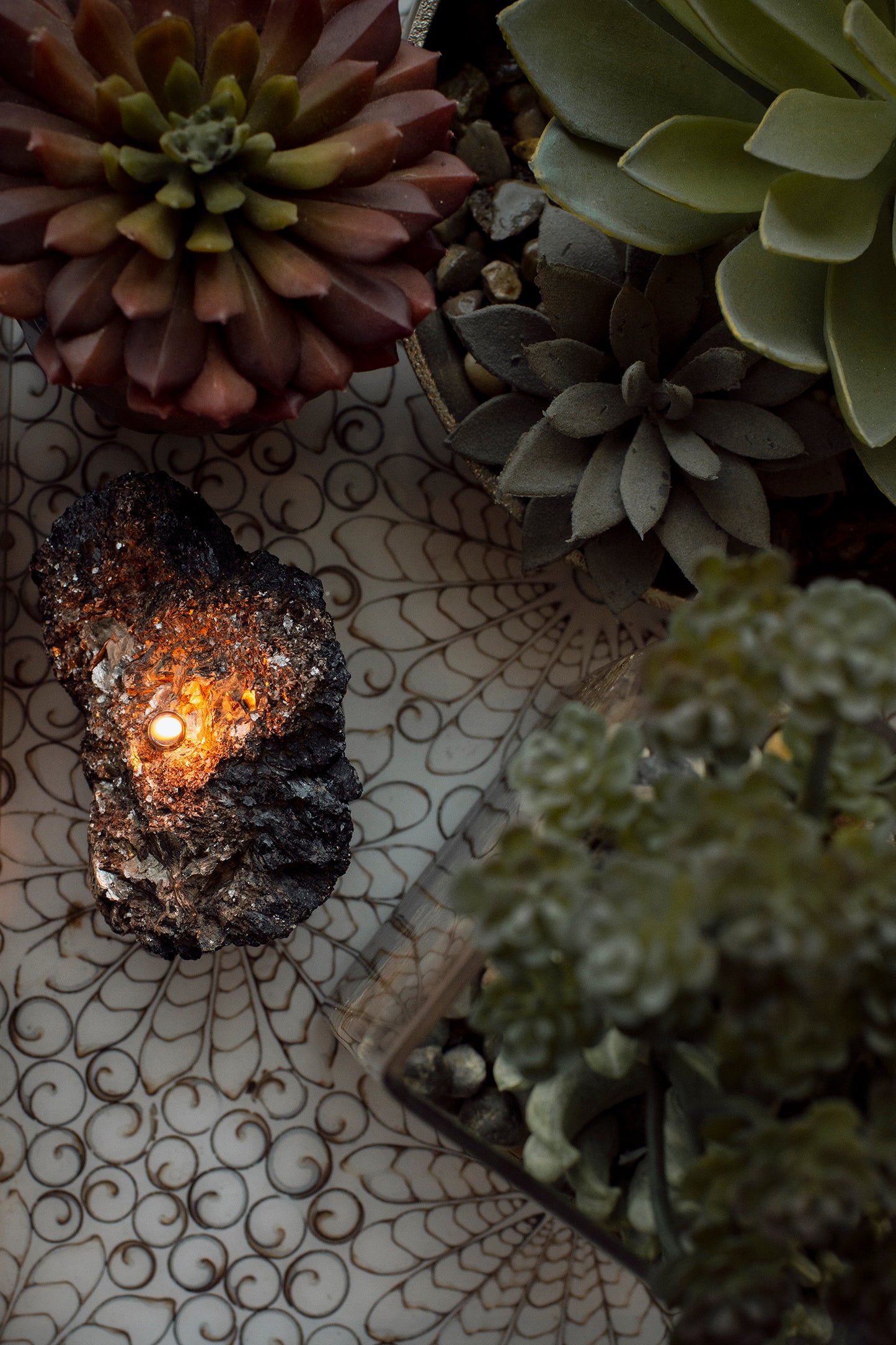 Black Tourmaline with Mica Oil Candle