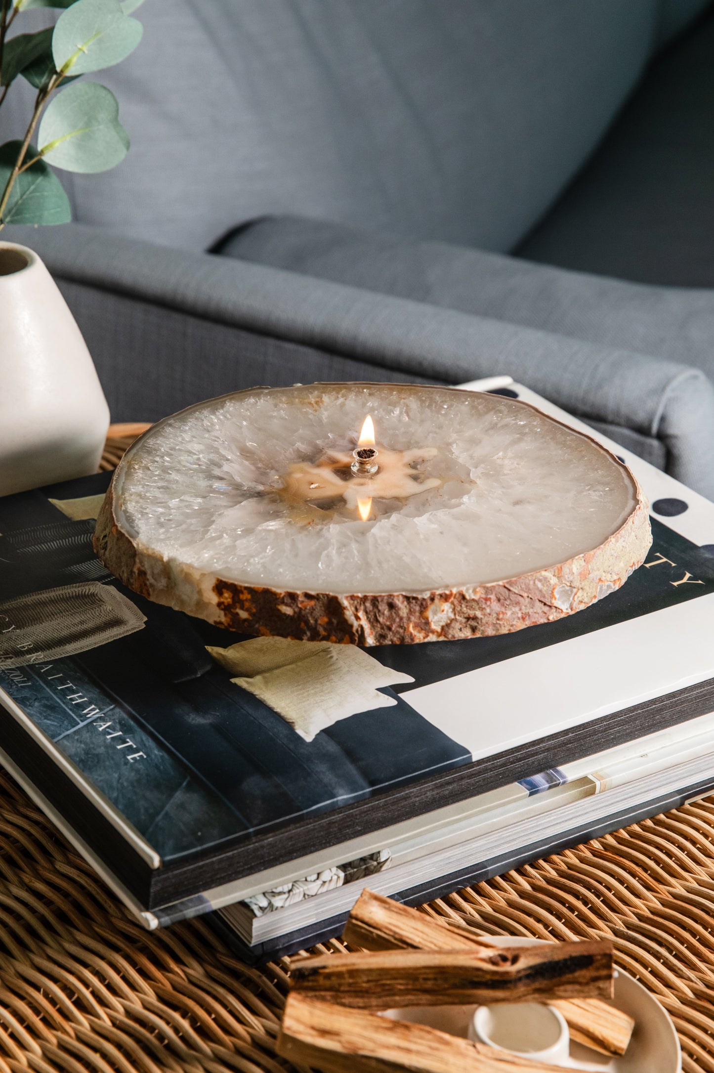 Agate Platter Oil Candle