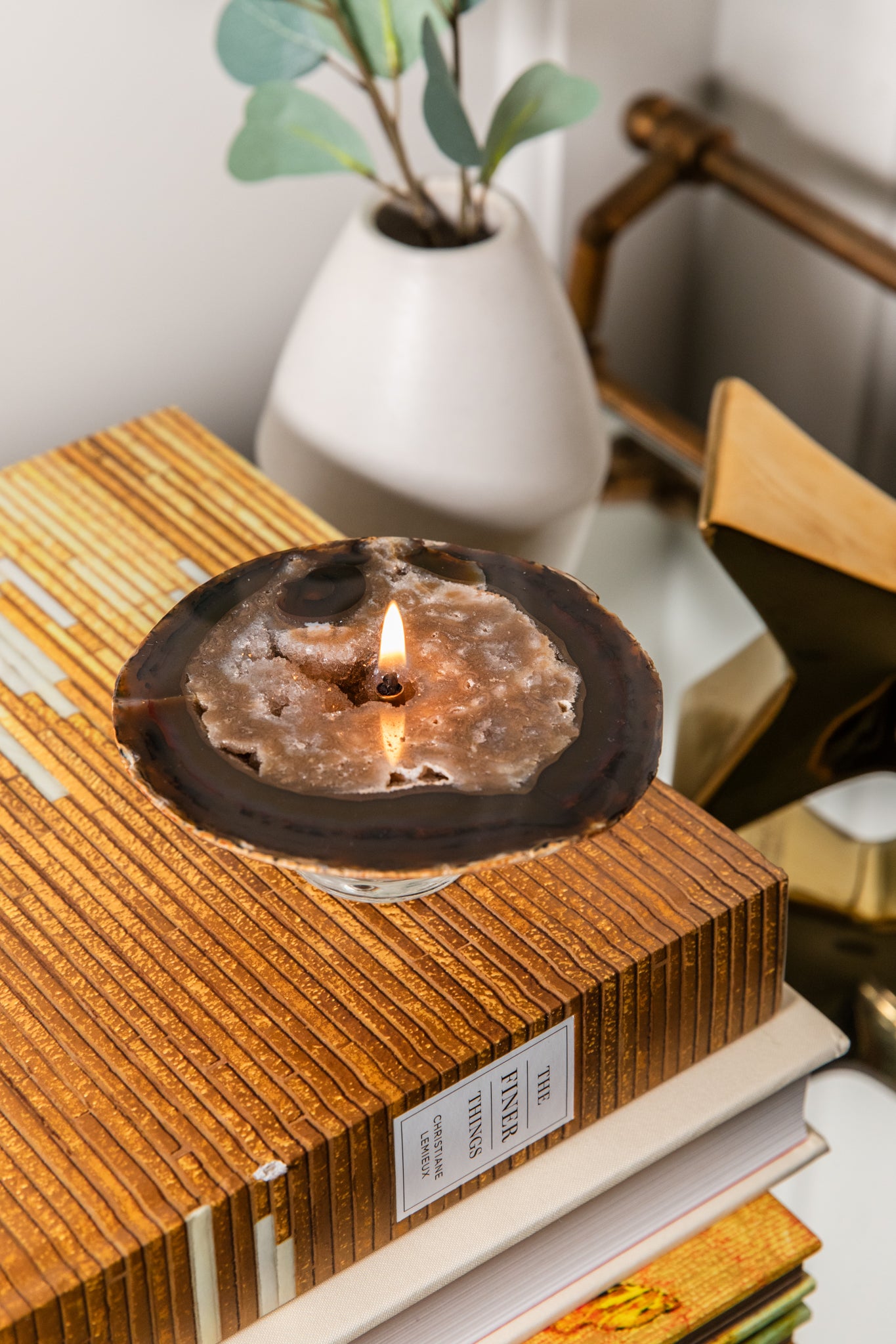 Polished Geode Oil Candle