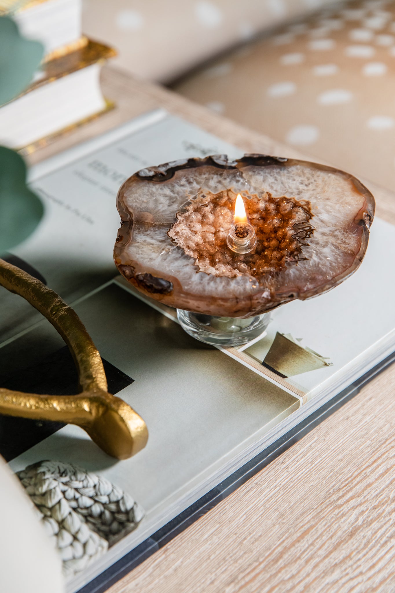 Polished Geode Oil Candle