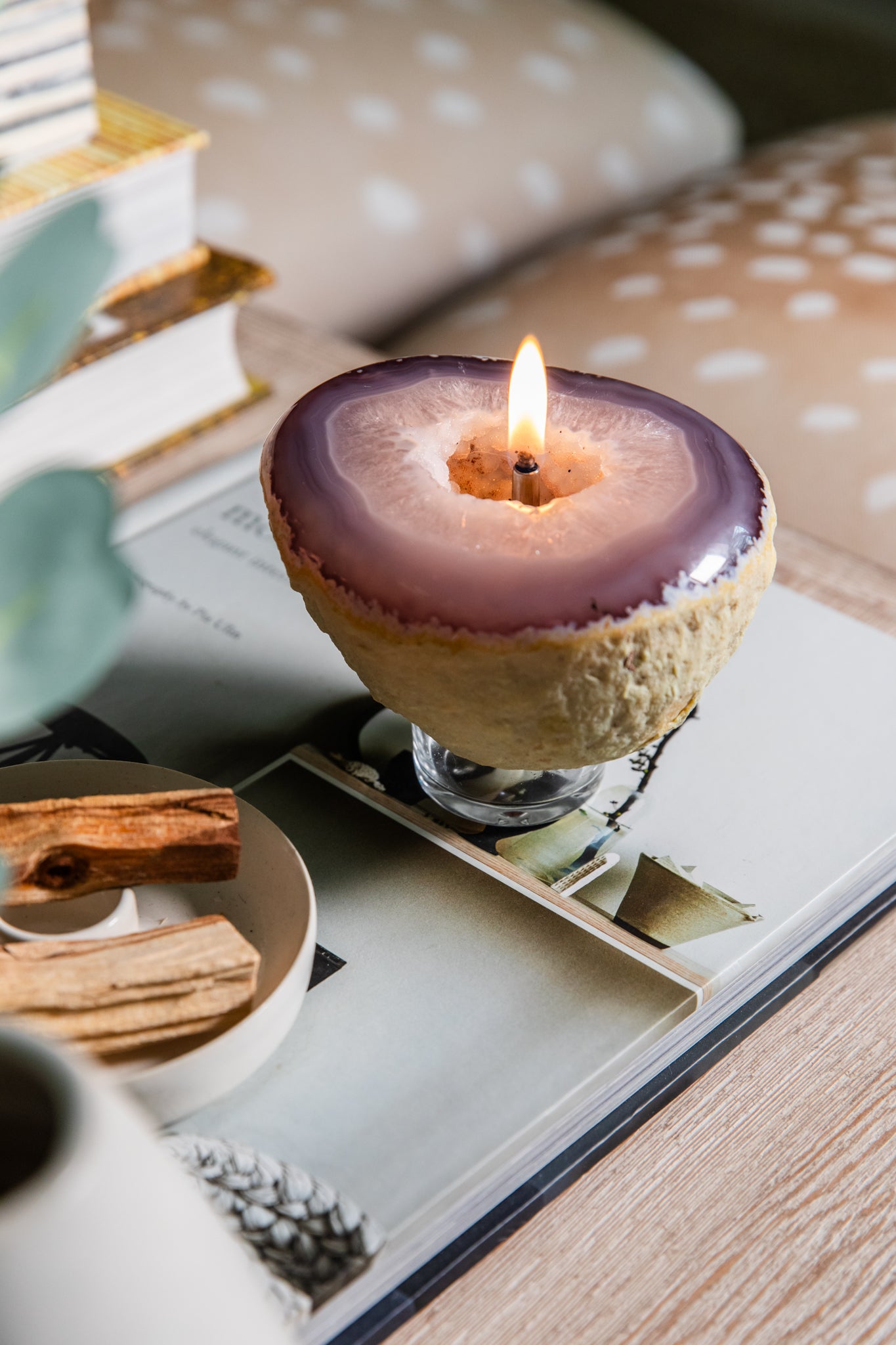 Polished Geode Oil Candle