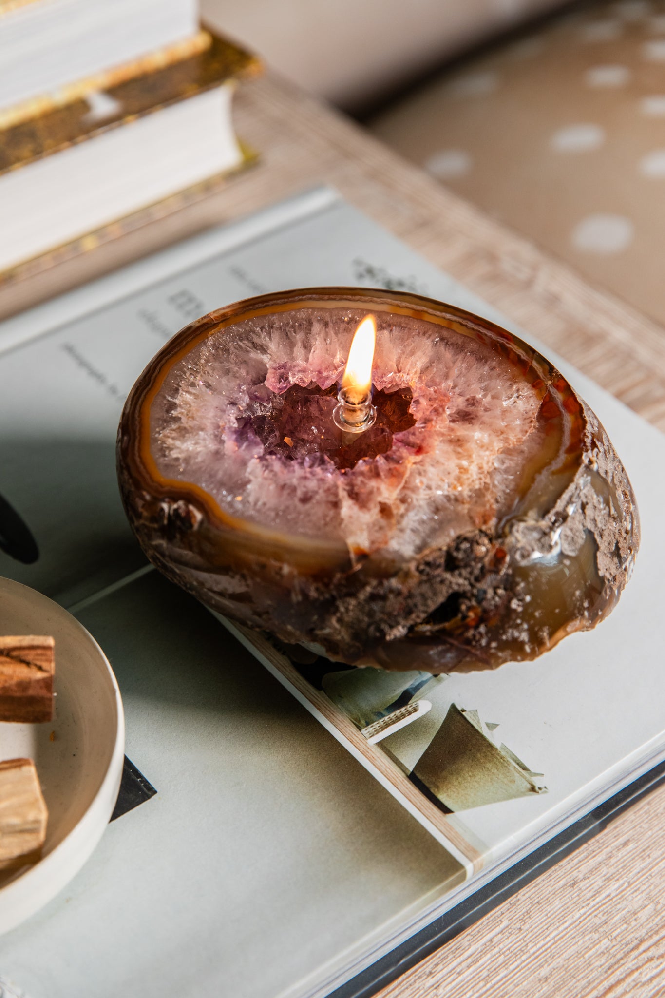 Polished Geode Oil Candle