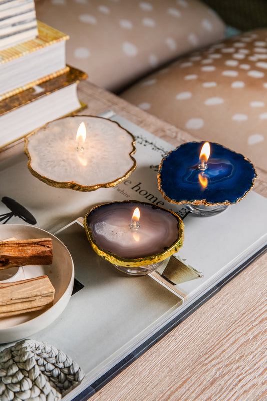 Mini Foil Agate Slice Oil Candle