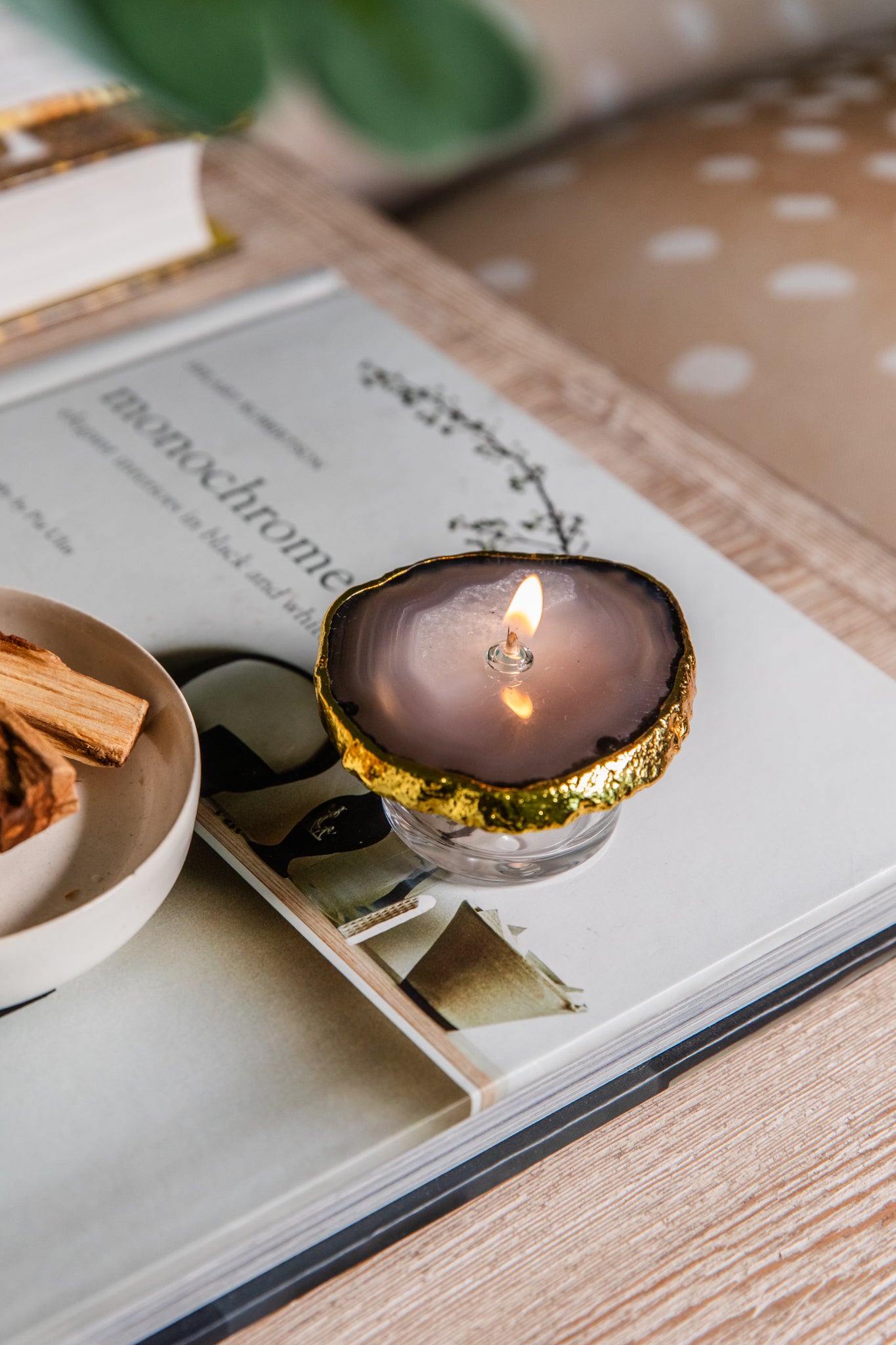 Mini Foil Agate Slice Oil Candle