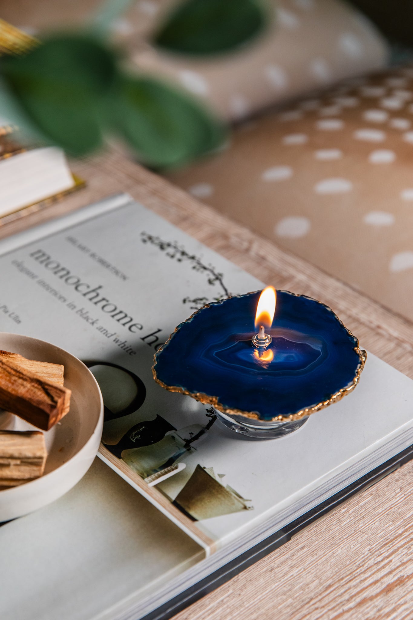 Mini Foil Agate Slice Oil Candle