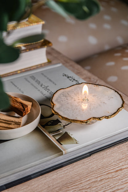 Mini Foil Agate Slice Oil Candle