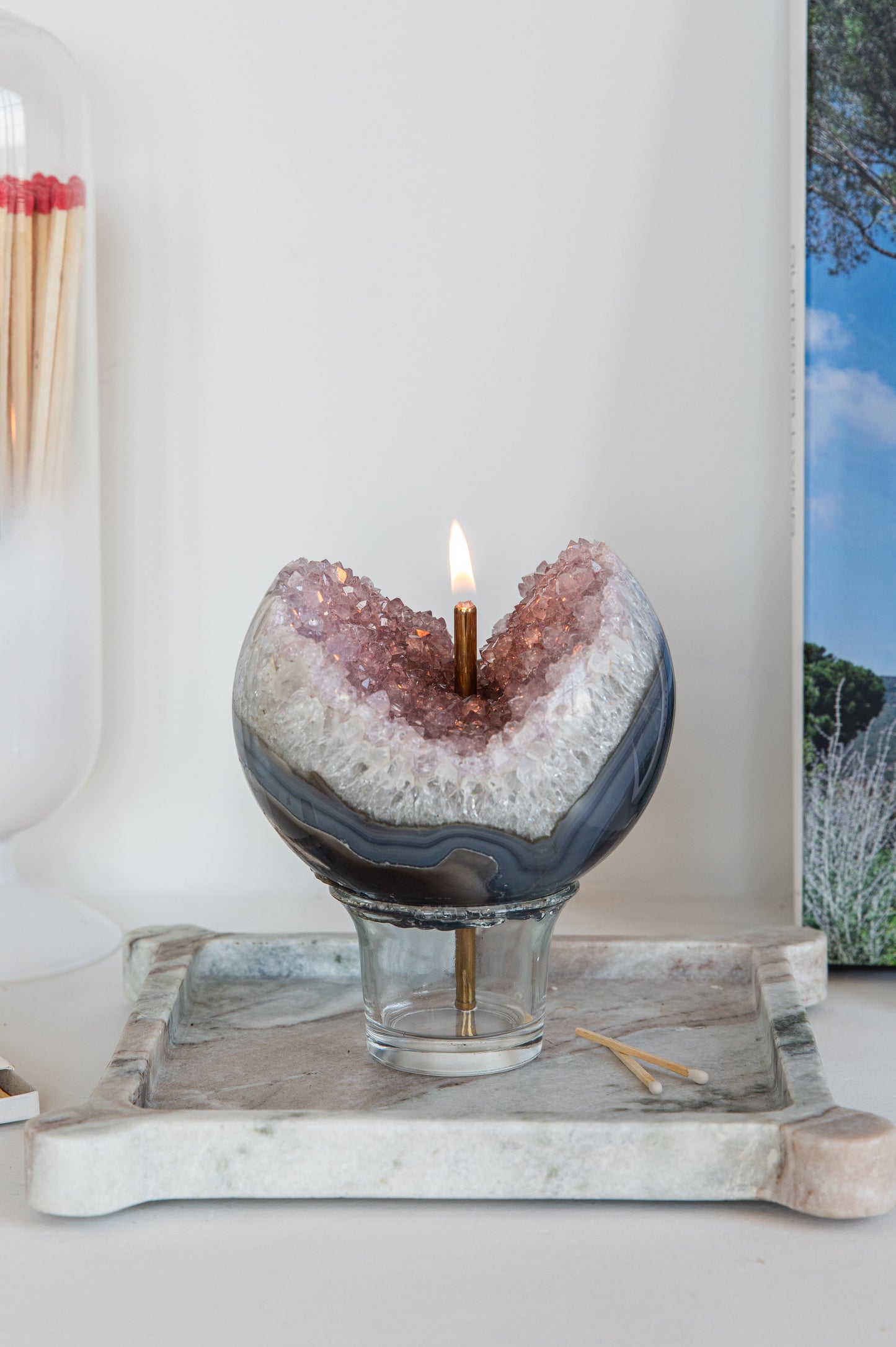 Amethyst Sphere Oil Candle