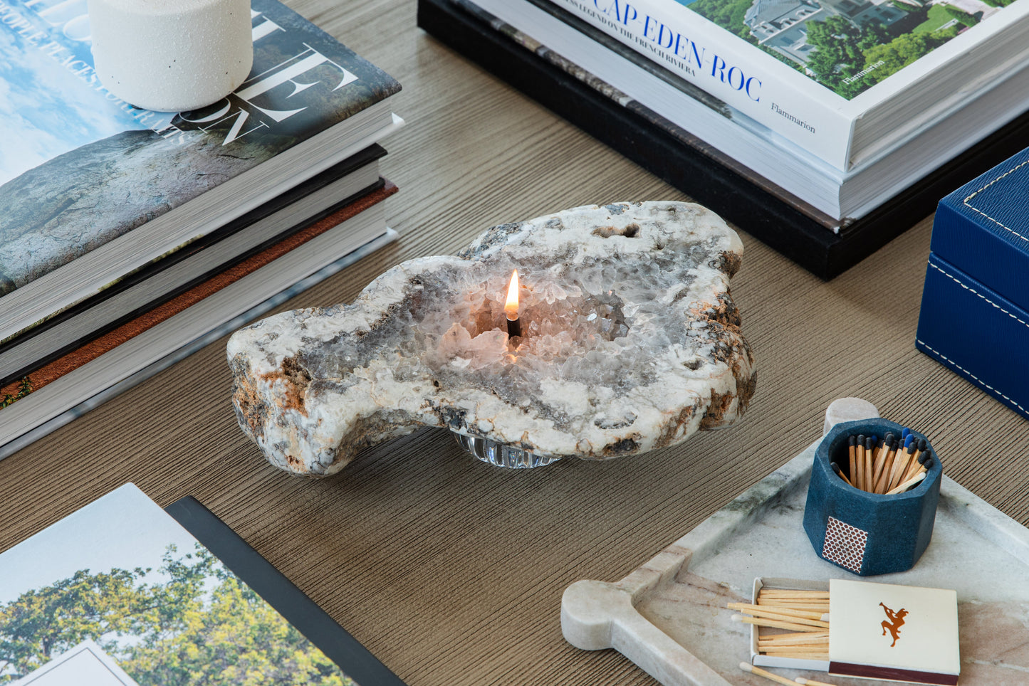 Pink Amethyst Slab Oil Candle