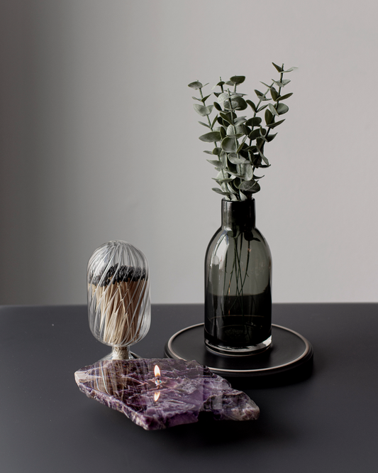 Amethyst Chevron Slab Oil Candle