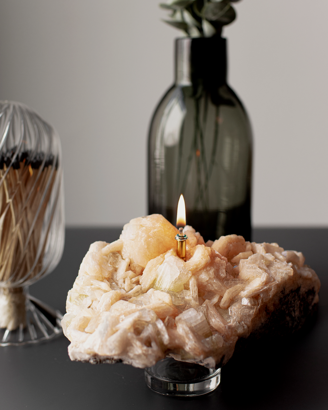 Apophyllite and Stilbite Cluster Oil Candle