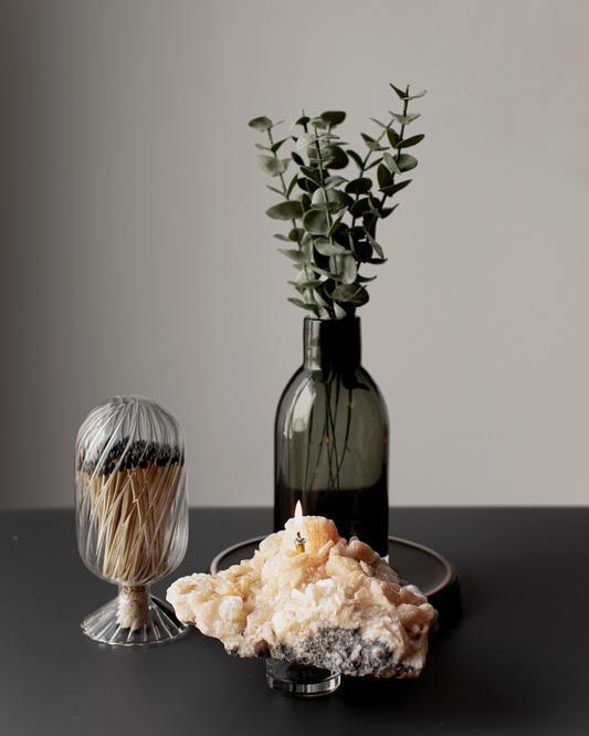Apophyllite and Stilbite Cluster Oil Candle