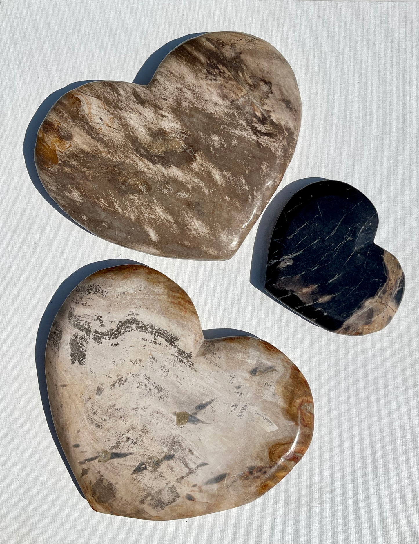 Petrified Wood Heart Oil Candle