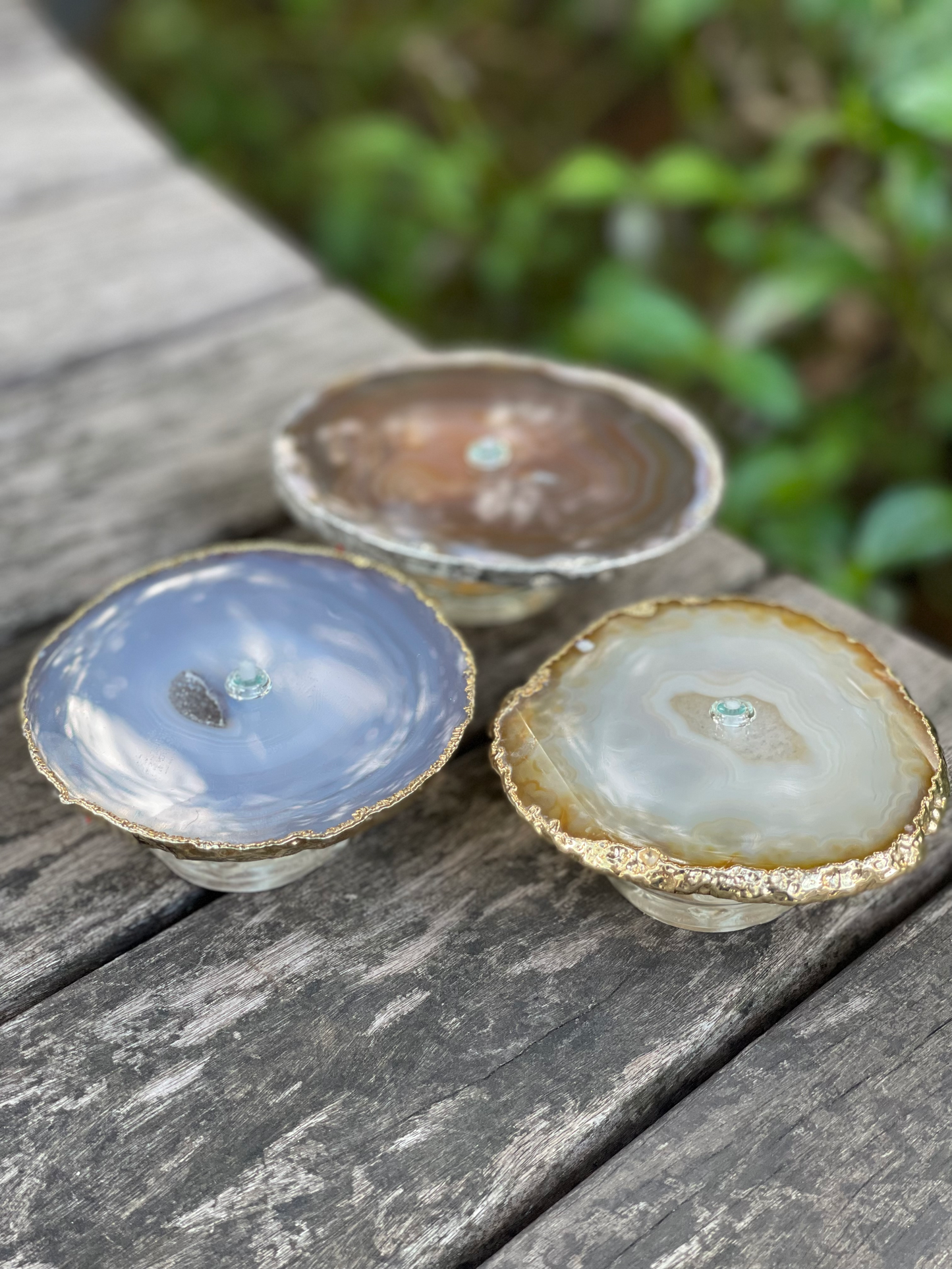 Mini Foil Agate Slice Oil Candle