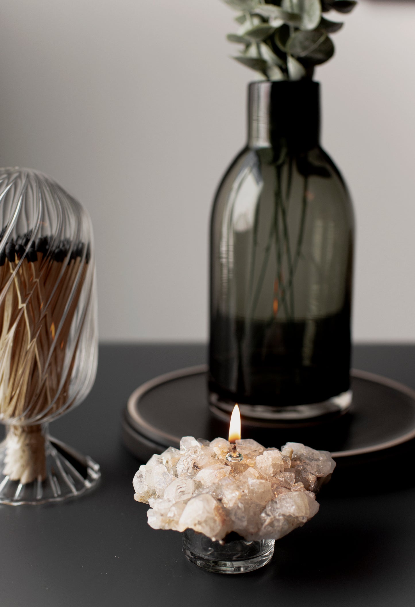 Apophyllite and Stilbite Cluster Oil Candle