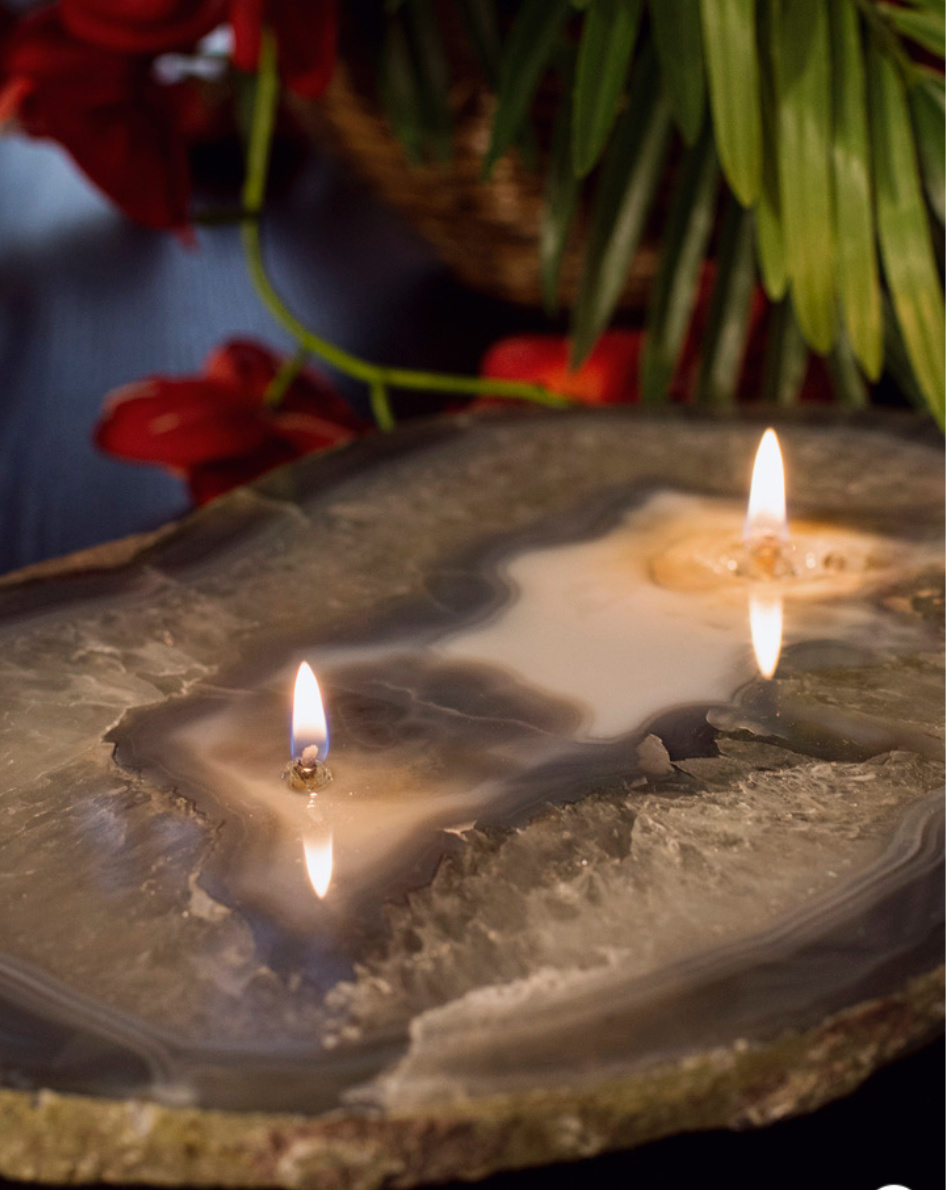 Agate Platter Oil Candle