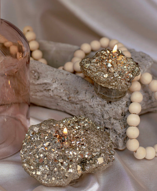 Raw Pyrite Oil Candle